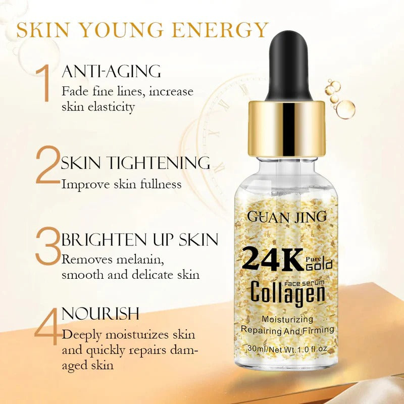 Guanjing 24K Pure Gold Collagen Facial Serum – 30ml