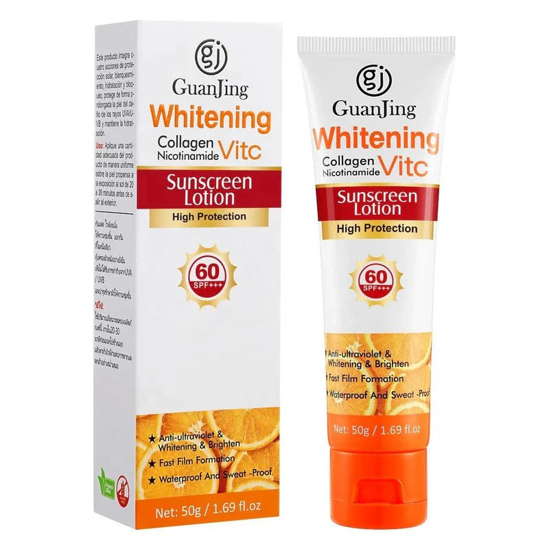 Guanjing Whitening Collagen Nicotinamide Vitamin C Sunscreen Lotion SPF 60+ – 50g